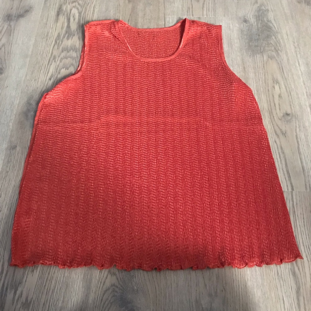 Plus size. Orange blouse